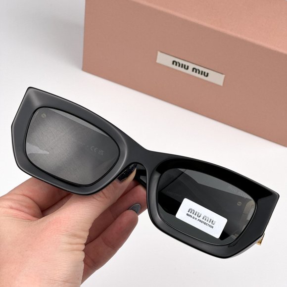 Miu Miu MU09WS 1AB5S0 BRAND NEW Sunglasses Black Grey Cat Eye Women main image 12